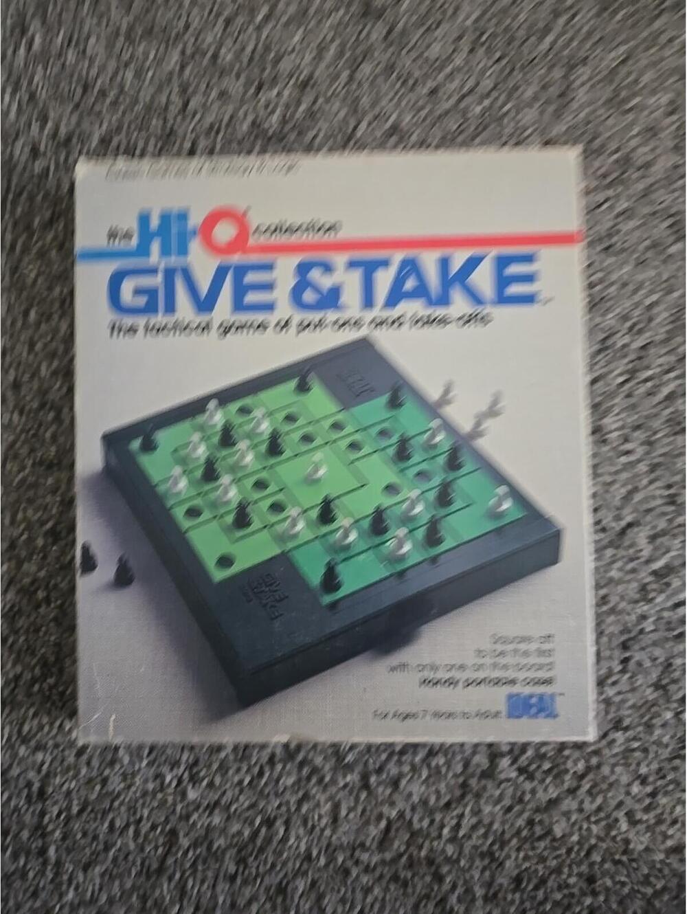 Hi-Q Give & Take Travel Board Game 1984 Classic Strategy & Logic Ideal Vintage